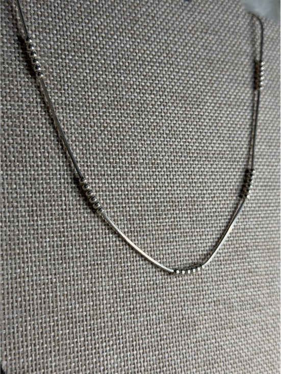 Jewelry - RARE Silpada HTF 925 Silver COBRA Beaded Station Box Chain Necklace 16” N0586